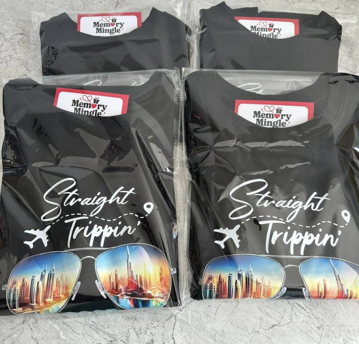 Straight Trippin packaged tees