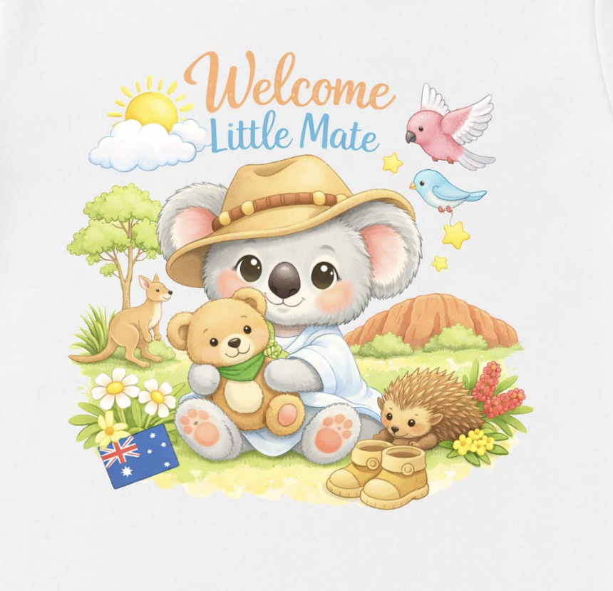 Welcome Little Mate koala tee
